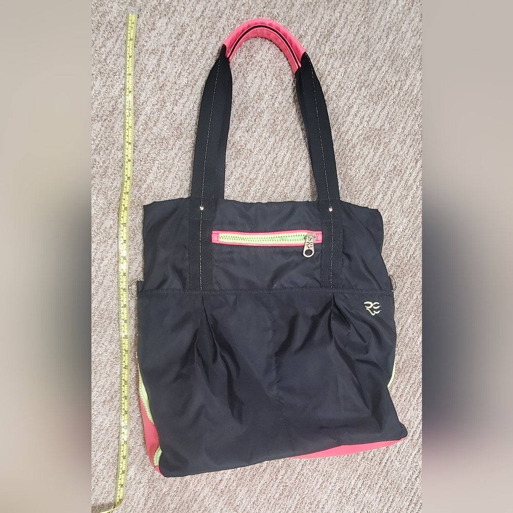 Rare Earth by Stone Mountain Nylon Neon Yellow and Pink Tote Yoga Gym Bag